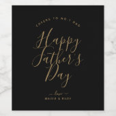 Minimale zwarte en goudgroene Vaderdag Wijn Etiket (Enkel label)