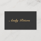 Minimale zwarte en goudkalligrafie visitekaartje (Voorkant)
