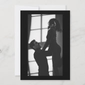 Minimale zwarte en goudkleurige kunstdeco save the date (Achterkant)