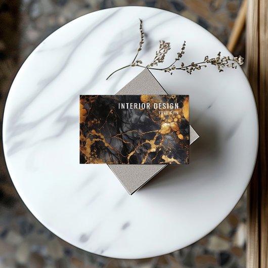 Minimale zwarte en goudmarmer visitekaartje