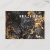 Minimale zwarte en goudmarmer visitekaartje (Voorkant)