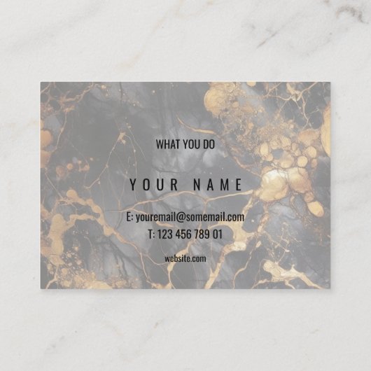 Minimale zwarte en goudmarmer visitekaartje (Achterkant)