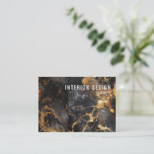 Minimale zwarte en goudmarmer visitekaartje (Staand voorkant)