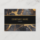 Minimale zwarte en goudmarmer visitekaartje (Voorkant)