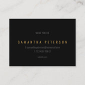 Minimale zwarte en goudmarmer visitekaartje (Achterkant)