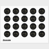 Minimale zwarte en goudoude goudzangeres ronde sticker (Vel)