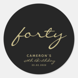 Minimale zwarte en goudoude goudzangeres ronde sticker