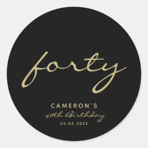 Minimale zwarte en goudoude goudzangeres ronde sticker