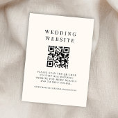 Minimale zwarte en ivoren QR-code bruiloft invoege Informatiekaartje