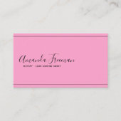 Minimale zwarte en roze notionele leningtekenaar visitekaartje (Voorkant)