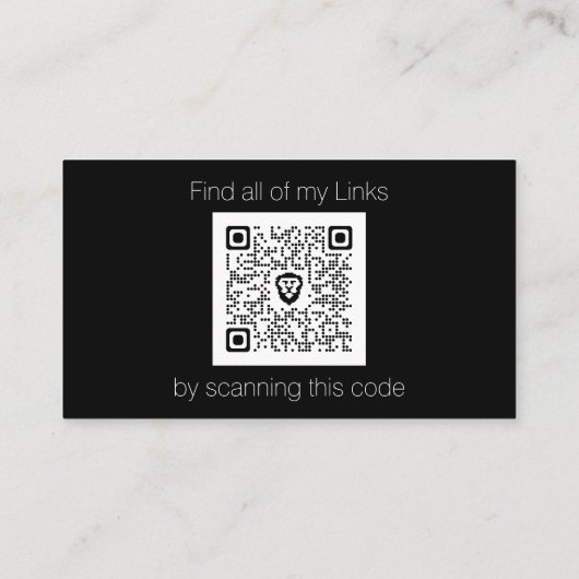 Minimale zwarte en witte aangepaste QR-code MV Visitekaartje (Achterkant)