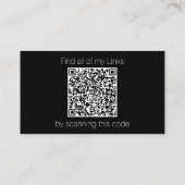 Minimale zwarte en witte aangepaste QR-code Visitekaartje (Achterkant)