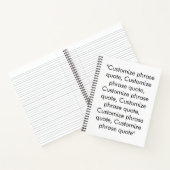 Minimale zwarte en witte aangepaste tekst notitieboek (Binnen)