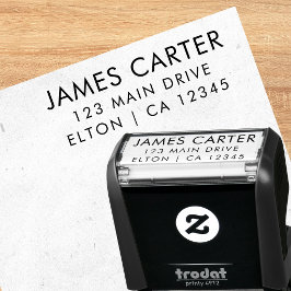 Minimale zwarte en witte adresstempel zelfinktende stempel