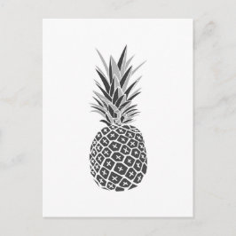 Minimale zwarte en witte anananas briefkaart