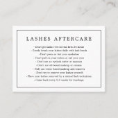 Minimale zwarte en witte as Aftercare Lashes Visitekaartje (Voorkant)