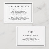 Minimale zwarte en witte as Aftercare Lashes Visitekaartje (Voorkant / Achterkant)