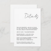 Minimale zwarte en witte behuizing informatiekaartje (Voorkant / Achterkant)