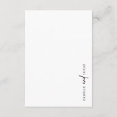 Minimale zwarte en witte behuizing informatiekaartje (Achterkant)