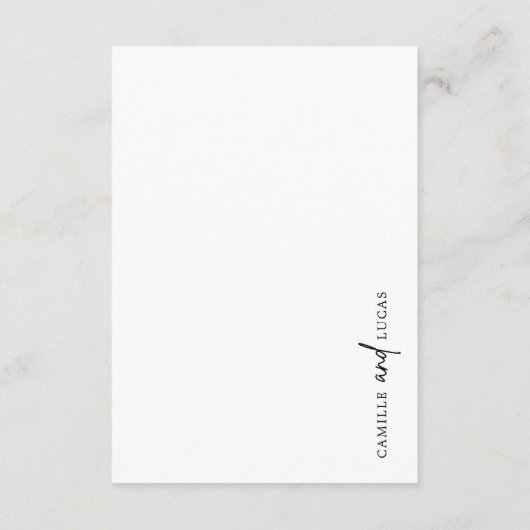 Minimale zwarte en witte behuizing informatiekaartje (Achterkant)