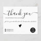 Minimale zwarte en witte bestelling bedankt uw bud (Voorkant)