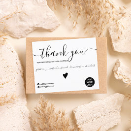 Minimale zwarte en witte bestelling bedankt uw bud