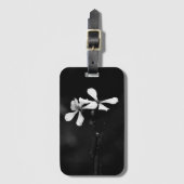 minimale zwarte en witte bloemen bagagelabel (Voorkant (verticaal))