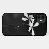 minimale zwarte en witte bloemen Case-Mate iPhone case (Achterkant (horizontaal))
