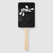 minimale zwarte en witte bloemen handwaaier (Achterkant)