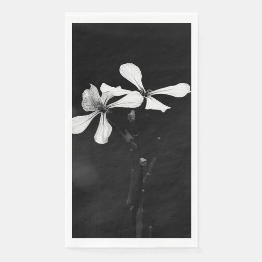 minimale zwarte en witte bloemen servet (Voorkant)