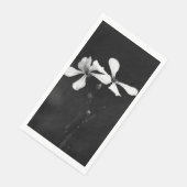 minimale zwarte en witte bloemen servet (Hoek)