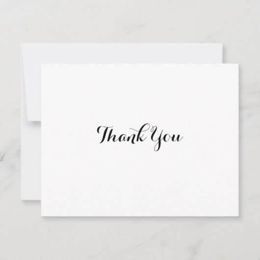 Minimale zwarte en witte bruiloft - Hartelijk dank Bedankkaart (Voorkant)