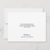 Minimale zwarte en witte bruiloft - Hartelijk dank Bedankkaart (Achterkant)