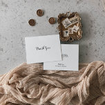 Minimale zwarte en witte bruiloft - Hartelijk dank Bedankkaart<br><div class="desc">Deze minimalistische zwarte en witte bruiloft bedankt je kaart is perfect voor een ritueel. Het ontwerp biedt een prachtige zwarte lettertypecalligrafie op een witte achtergrond.</div>
