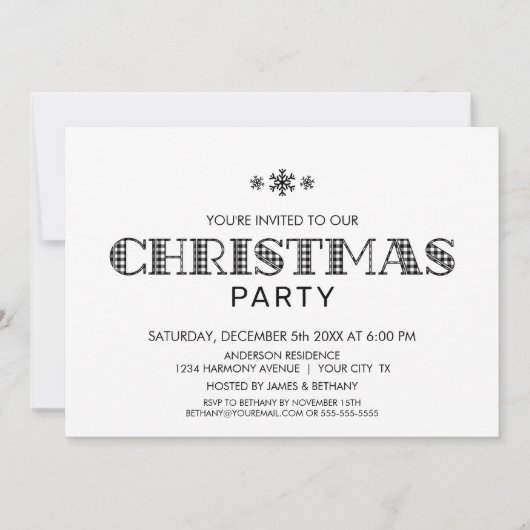 Minimale zwarte en witte buffels met kerstmis kaart (Voorkant)