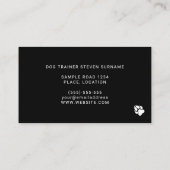 Minimale zwarte en witte dog Silhouette - Dog Trai Visitekaartje (Achterkant)