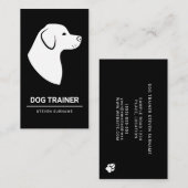 Minimale zwarte en witte dog Silhouette - Dog Trai Visitekaartje (Voorkant / Achterkant)