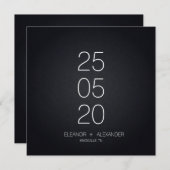 Minimale zwarte en witte, eenvoudige foto save the date (Voorkant / Achterkant)