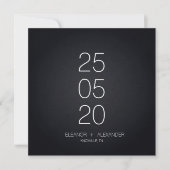 Minimale zwarte en witte, eenvoudige foto save the date (Voorkant)
