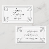 Minimale zwarte en witte eenvoudige haarkleur visitekaartje (Voorkant / Achterkant)