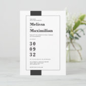 Minimale zwarte en witte, eenvoudige, moderne gedu kaart (Staand voorkant)