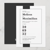 Minimale zwarte en witte, eenvoudige, moderne gedu kaart (Voorkant / Achterkant)