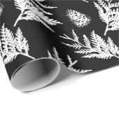 Minimale zwarte en witte feestelijke cedar Leaf Pi Cadeaupapier (Rol Hoek)