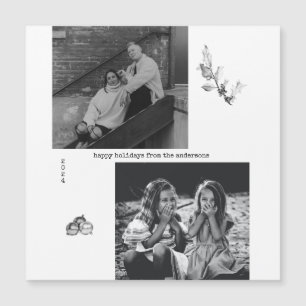 Minimale zwarte en witte foto met kerstmis