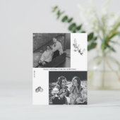 Minimale zwarte en witte foto met kerstmis feestdagenkaart (Staand voorkant)