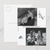 Minimale zwarte en witte foto met kerstmis feestdagenkaart (Voorkant / Achterkant)