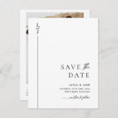 Minimale zwarte en witte foto sparen de Datum Save The Date (Voorkant / Achterkant)