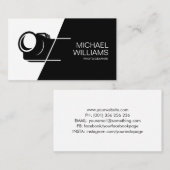 Minimale zwarte en witte fotograaf visitekaartje (Voorkant / Achterkant)