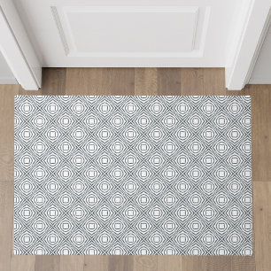 Minimale zwarte en witte geometrische deurmat
