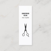 Minimale zwarte en witte haarschok mini visitekaartje (Voorkant)